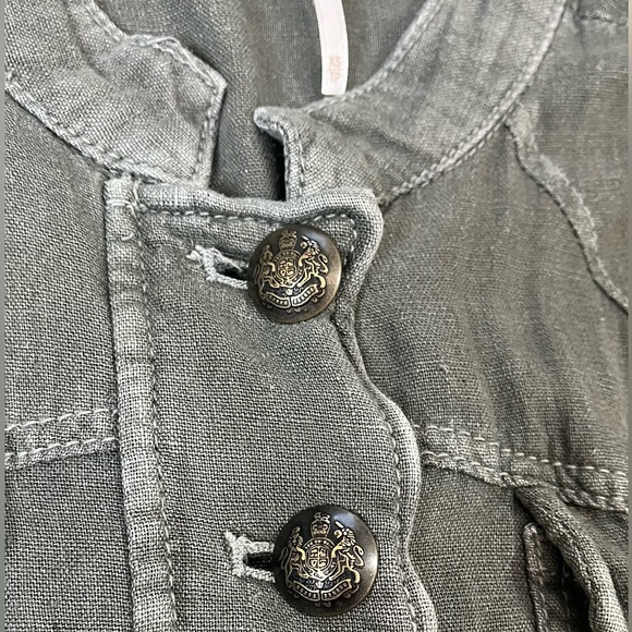 Free People XS Green Emilia Utility Military Blazer Jacket Urban Outfitters - Picture 5 of 15